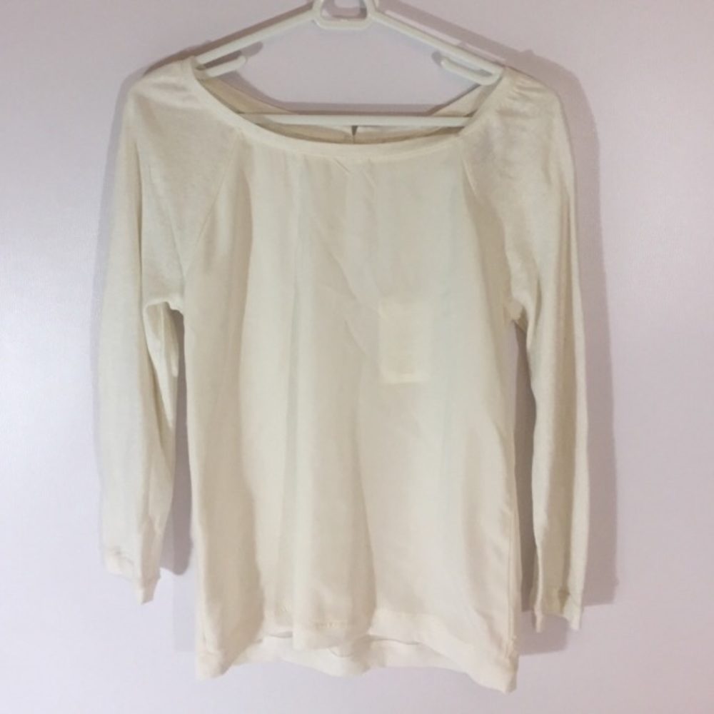 Soft Joie Raglan Top | Natural Fiber | 100% Silk Linen | Size XS